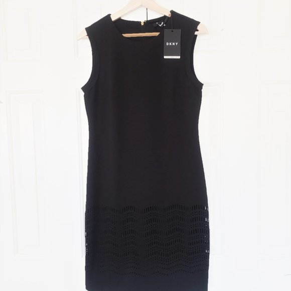 DKNY Little Black Dress NWT! Size 6 Sheath dress with cutout details. - Picture 2 of 16